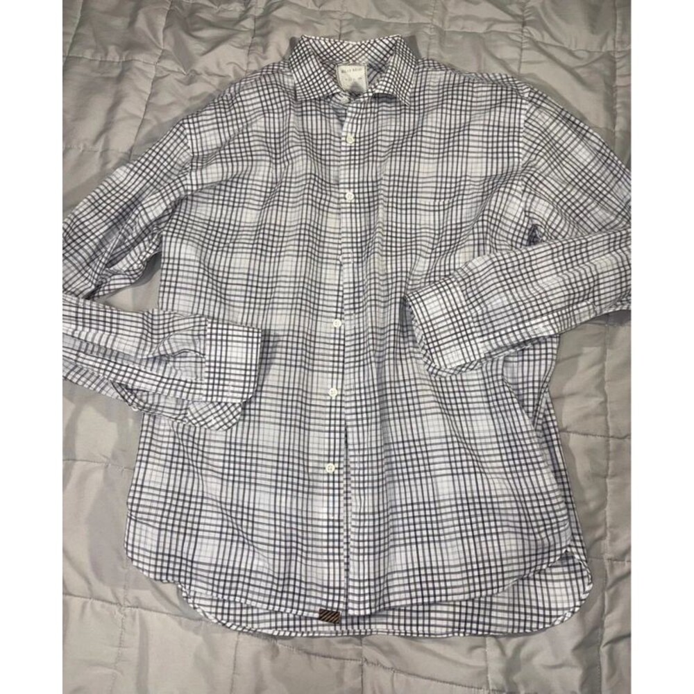 Billy Reid Long-sleeve Plaid Button-up Shirt Sz L 100% Cotton